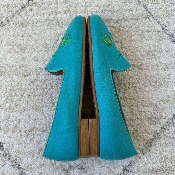 New Jon Josef Gatsby Linen Loafer Embroidered Hurricane Size 6.5 M - Picture 5 of 9